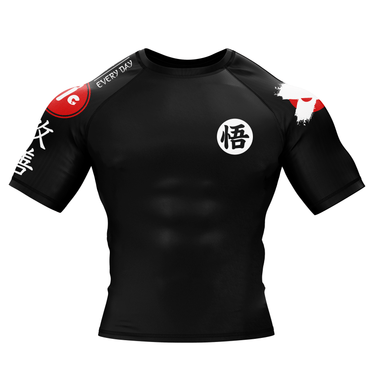 Kanji Black BJJ Rash Guard XMARTIAL