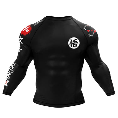 Kanji Long Sleeve Black Compression Shirt XMARTIAL