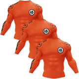 Kanji Long Sleeve Orange Compression Shirt XMARTIAL