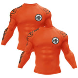 Kanji Long Sleeve Orange Compression Shirt XMARTIAL