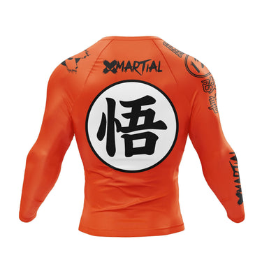 Kanji Long Sleeve Orange Compression Shirt XMARTIAL