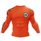 Kanji Long Sleeve Orange Compression Shirt XMARTIAL