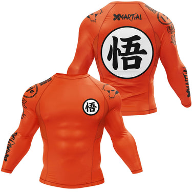 Kanji Orange BJJ Rash Guard XMARTIAL