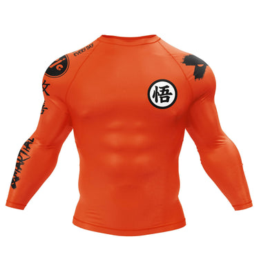 Kanji Orange BJJ Rash Guard XMARTIAL