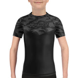 Kids BJJ Rash Guard Black Tiger Camo X-Tech 25 Series XMARTIAL