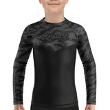 Kids BJJ Rash Guard Black Tiger Camo X-Tech 25 Series XMARTIAL