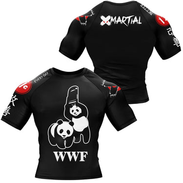 Panda Chair Shot BJJ Rash Guard XMARTIAL