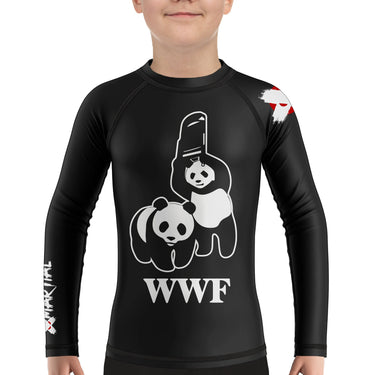 Panda Chair Shot Kids BJJ Rash Guard XMARTIAL