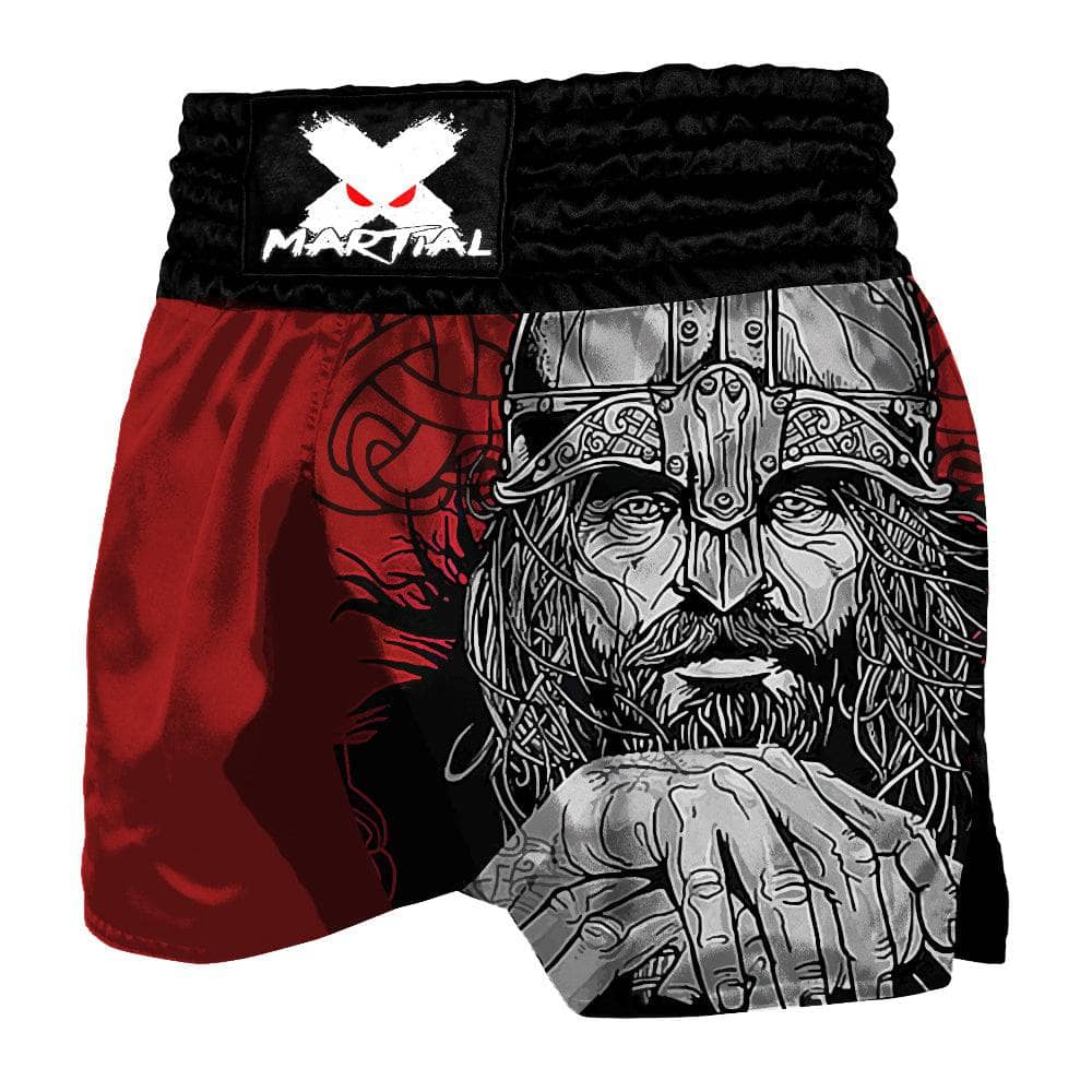 Red Viking Muay Thai Shorts XMARTIAL