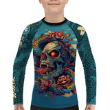 Skull Serpent Blossom Kids BJJ Rash Guard XMARTIAL