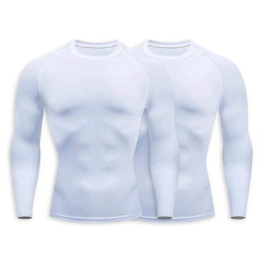 Sleek Long Sleeve White Compression Shirt XMARTIAL