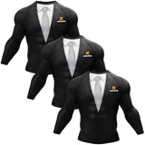 Tuxedo Long Sleeve White/Black Compression Shirt XMARTIAL