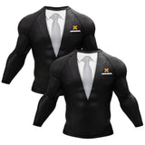 Tuxedo Long Sleeve White/Black Compression Shirt XMARTIAL