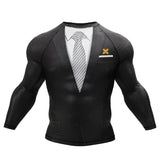Tuxedo Long Sleeve White/Black Compression Shirt XMARTIAL