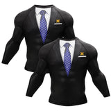 Tuxedo White/Black Long Sleeve Compression Shirt XMARTIAL