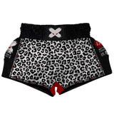 White Leopard Muay Thai Shorts XMARTIAL