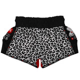 White Leopard Muay Thai Shorts XMARTIAL