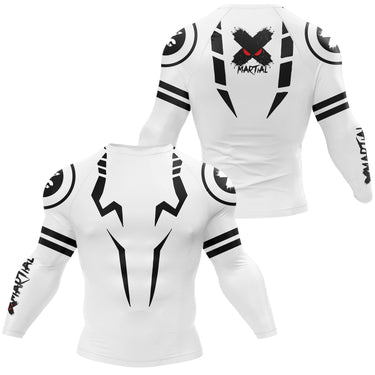 Wrathful Sovereign Anime Long Sleeve White Compression Shirt XMARTIAL