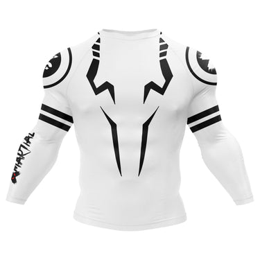 Wrathful Sovereign Anime Long Sleeve White Compression Shirt XMARTIAL