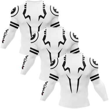 Wrathful Sovereign Anime Long Sleeve White Compression Shirt XMARTIAL