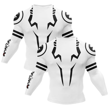 Wrathful Sovereign Anime Long Sleeve White Compression Shirt XMARTIAL