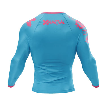 XMartial Minimalist Long Sleeve Sky Blue Compression Shirt XMARTIAL