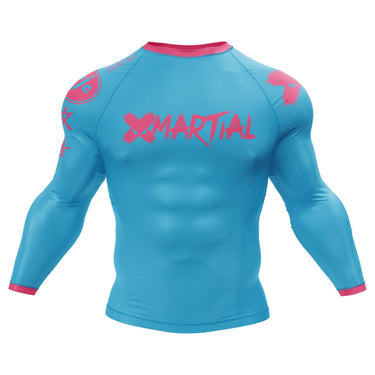 XMartial Minimalist Long Sleeve Sky Blue Compression Shirt XMARTIAL
