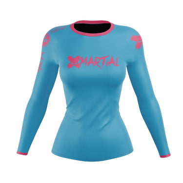 XMartial Minimalist Women’s Long Sleeve Sky Blue Compression Shirt XMARTIAL