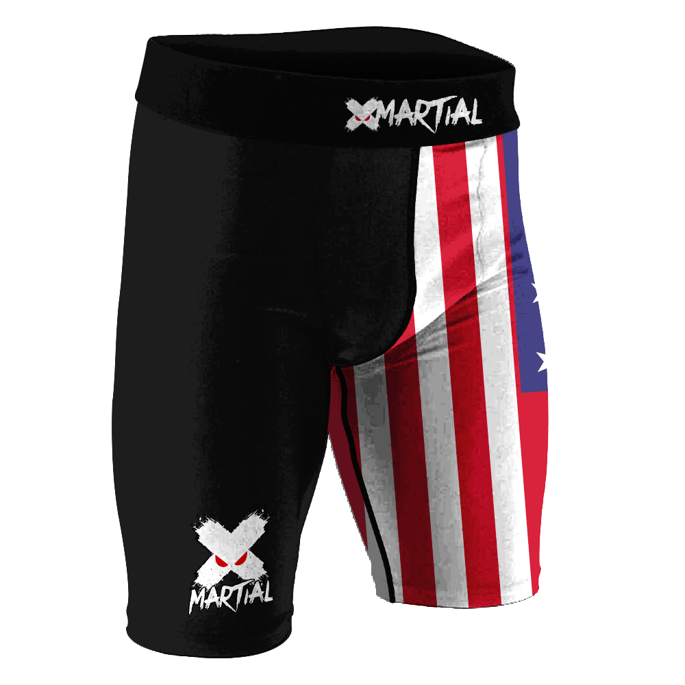 American Warrior BJJ/MMA Compression Shorts XMARTIAL