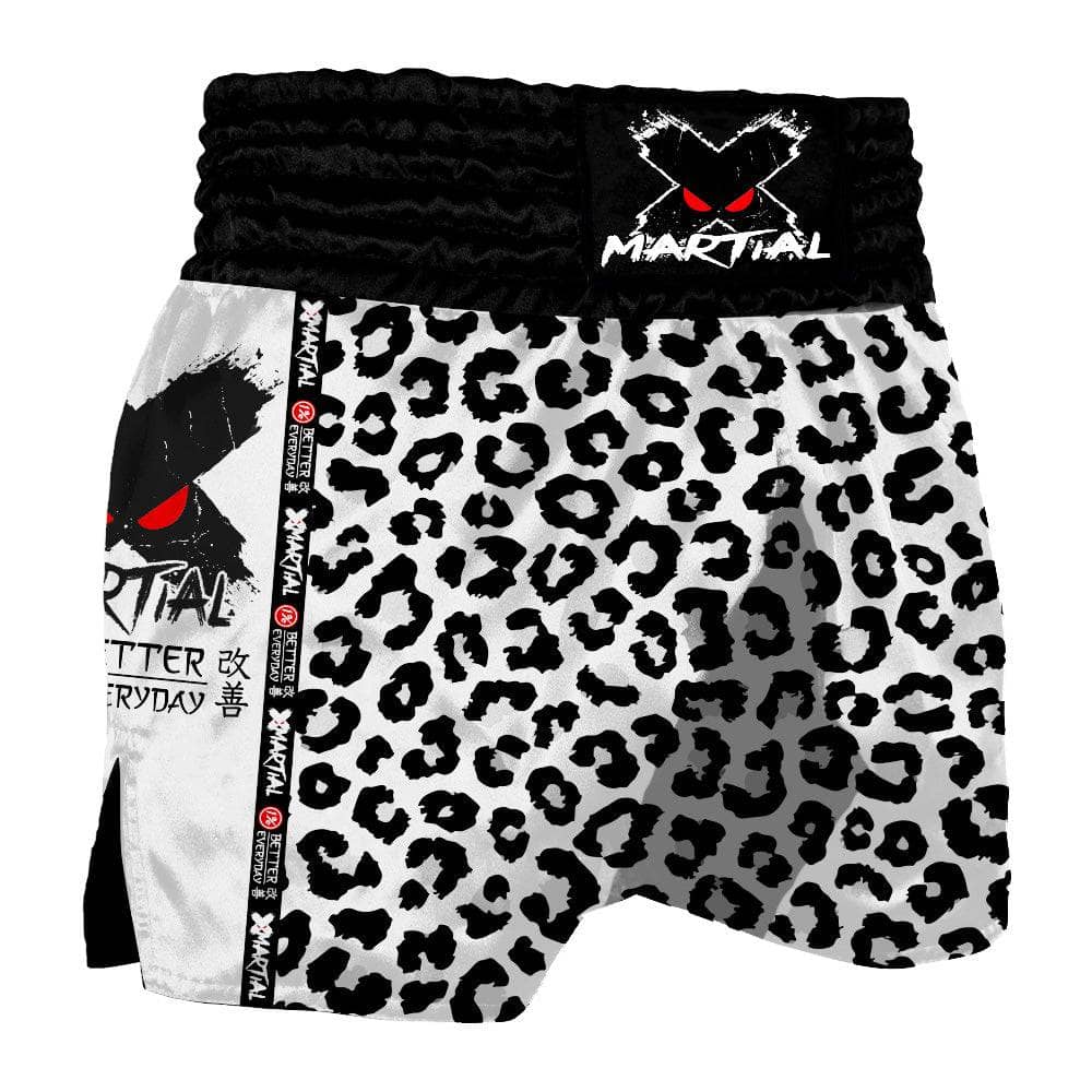 Black Leopard Muay Thai Shorts XMARTIAL