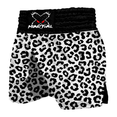 Black Leopard Muay Thai Shorts XMARTIAL