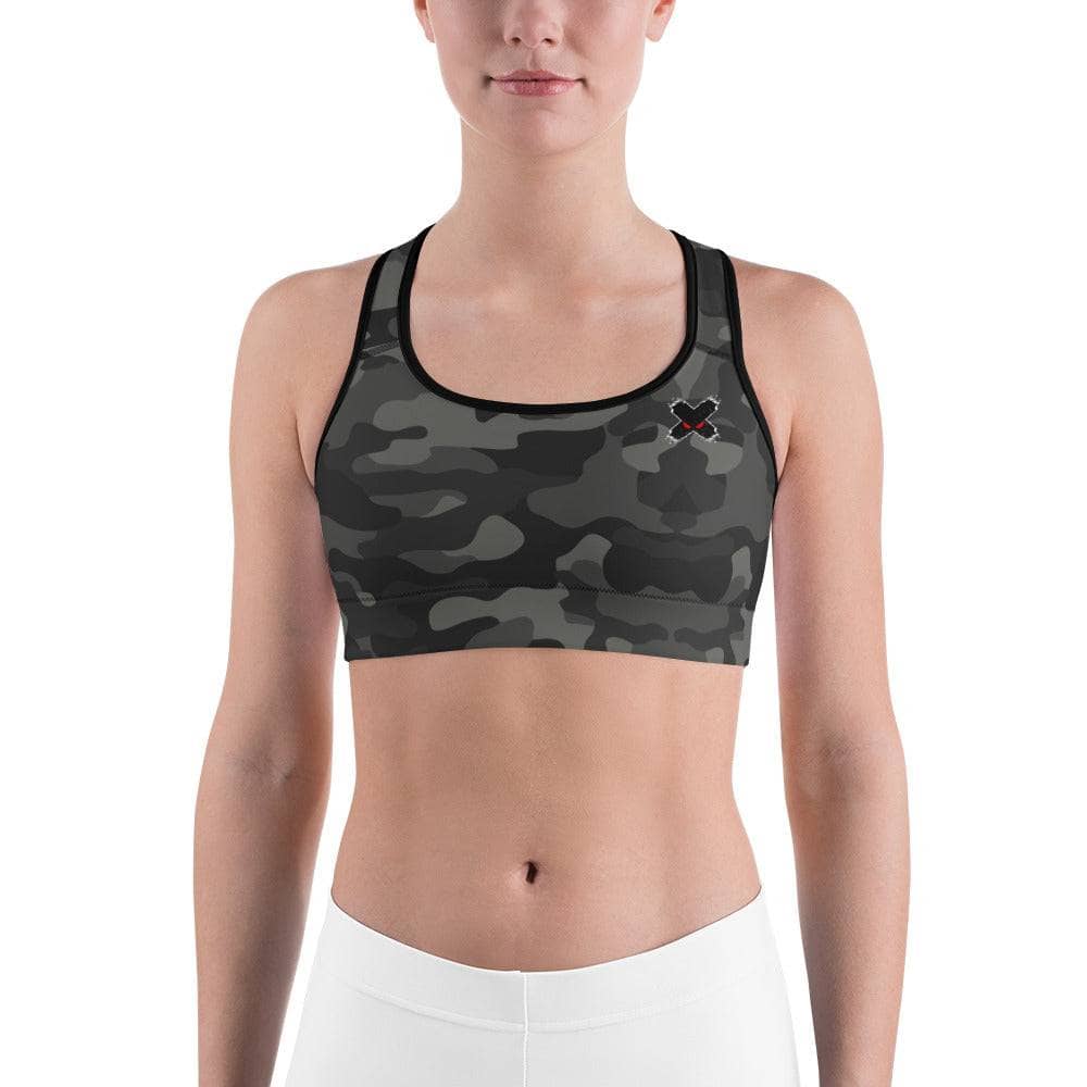 Alin-Z German Flecktarn Camo Womens Sports Bra Backless Brassiere