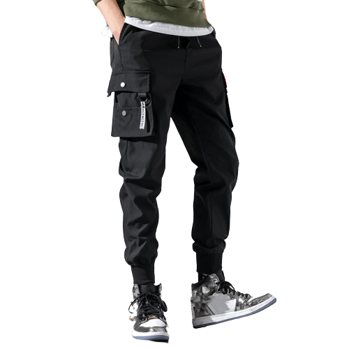 Jet Black Cargo Joggers - XMARTIAL