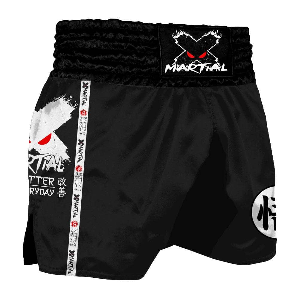 Kanji Black Muay Thai Shorts XMARTIAL